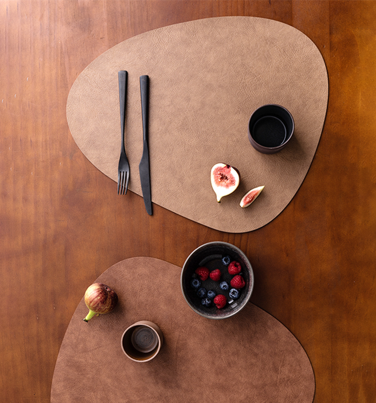 Waterproof Leather Placemat with Heat Insulation Pad