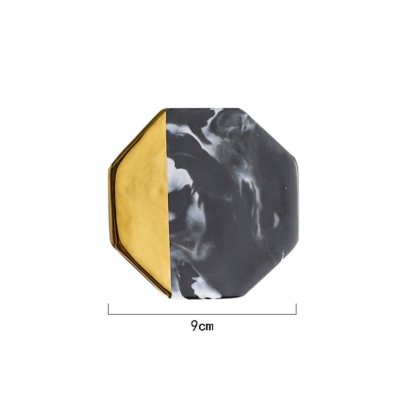 Nordic Creative Minimalist Ceramic Coaster with Marble Design